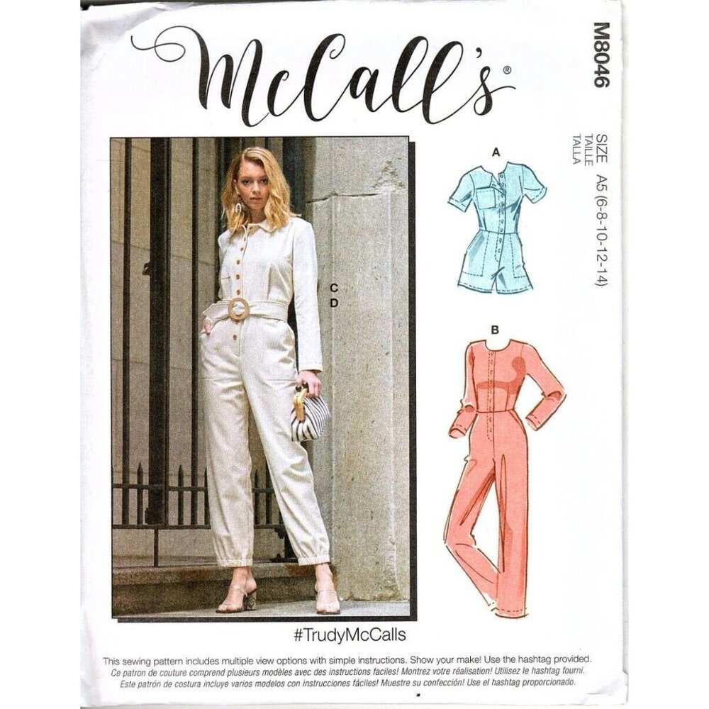 McCall's M8046 Misses 6 to 14 Jumpsuit and Rompers Uncut Sewing Pattern